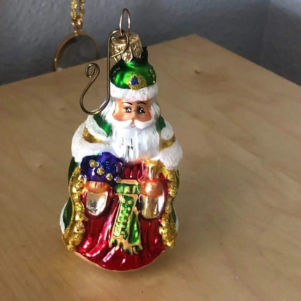 VTG 1995 Christopher Radko Royal Westminster Santa Ornament 95-189-2 Green Robe